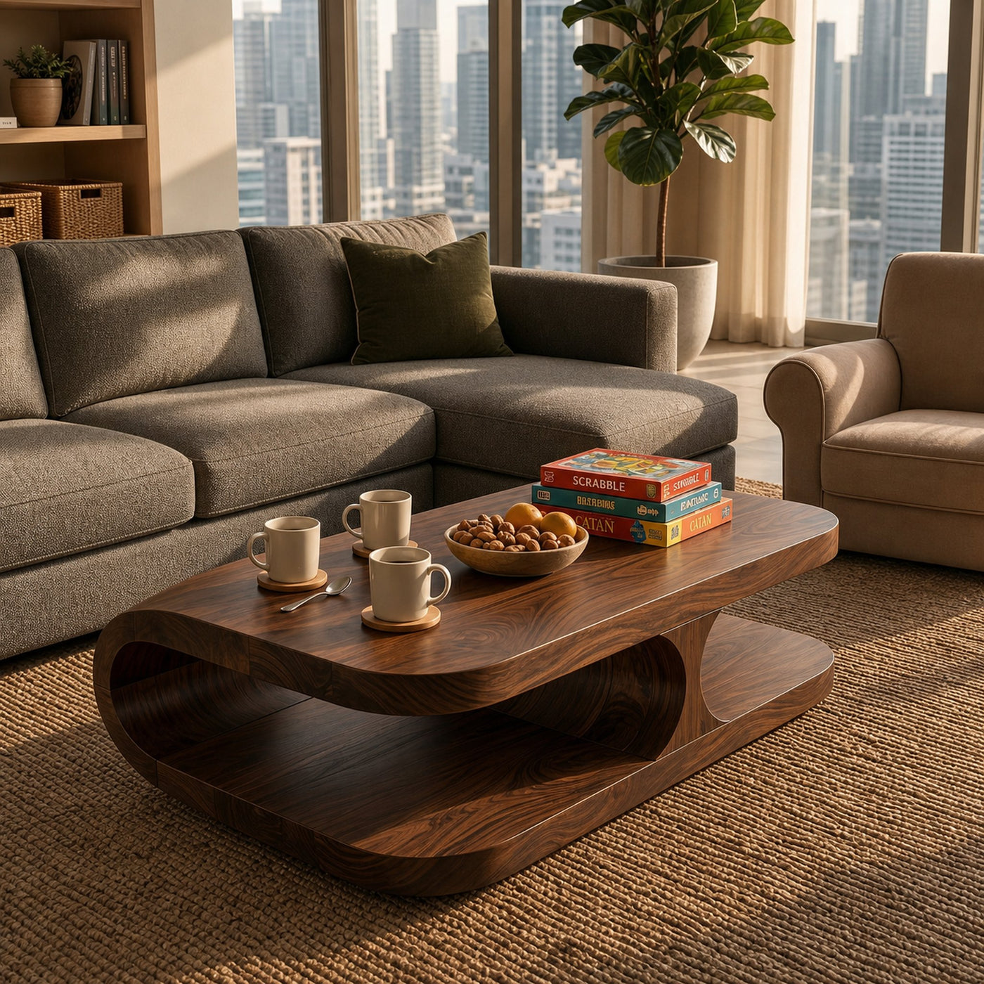 Boho Coffee Table For Coastal Interior - product view 7