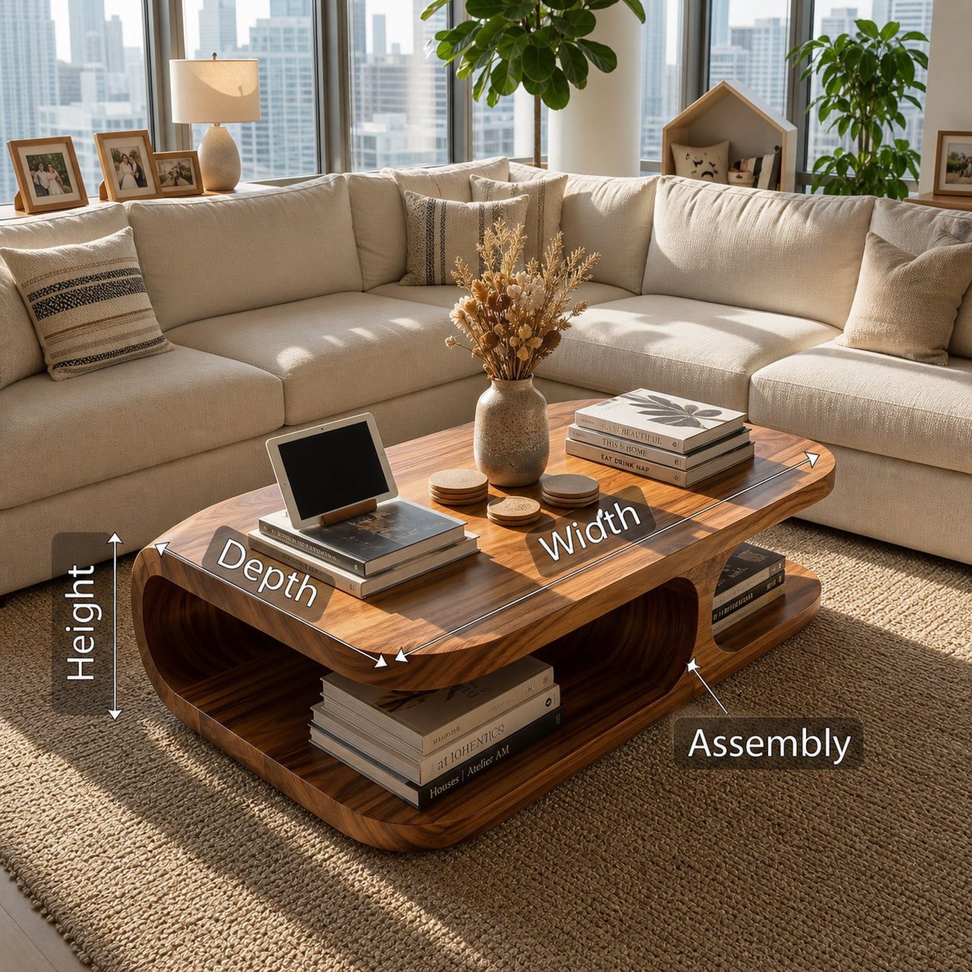 Boho Coffee Table For Coastal Interior - product view 8