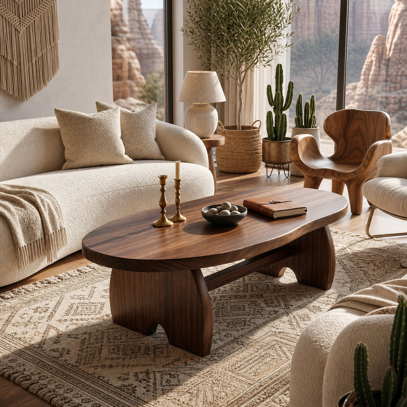 Boho Oval Coffee Table For Moroccan Lounge - product view 7