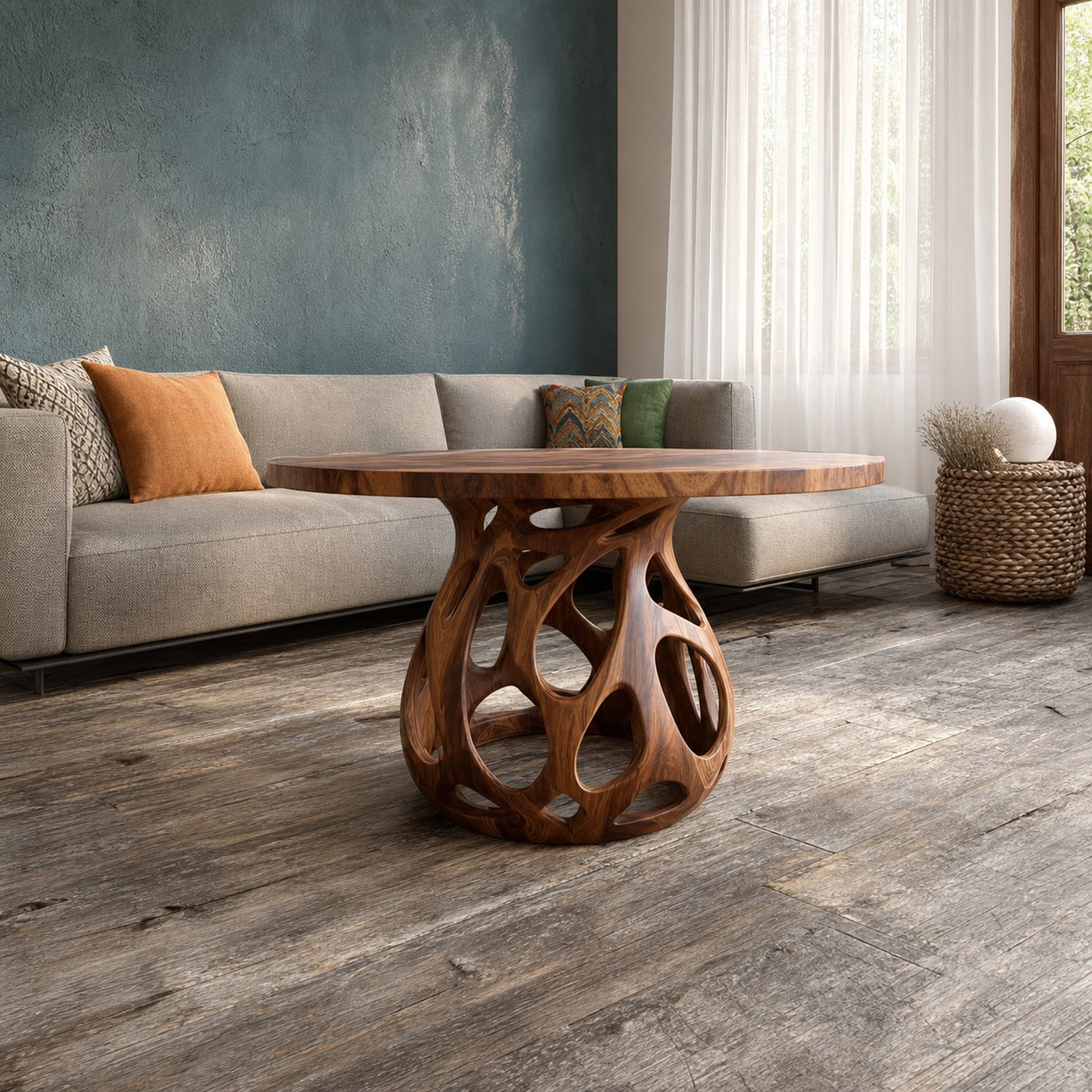 Coffee Table Solid Wood Rustic Style Gift - product view 2