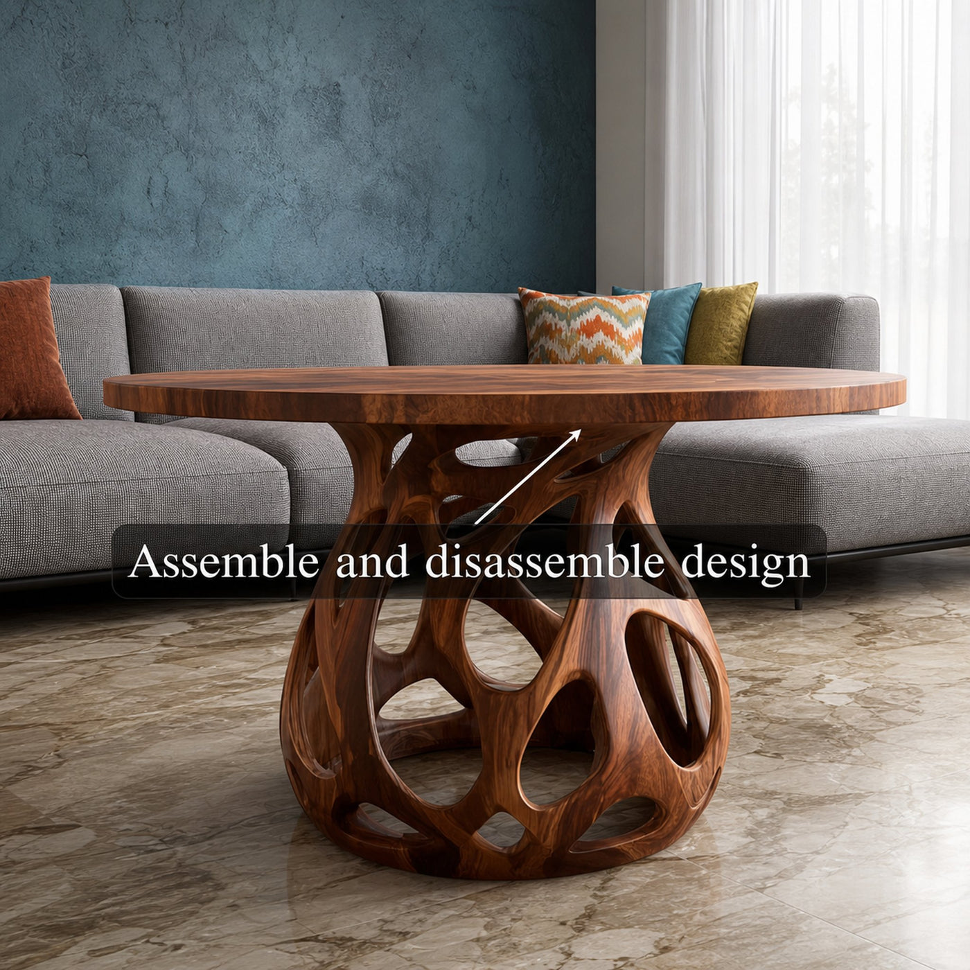 Coffee Table Solid Wood Rustic Style Gift - product view 4