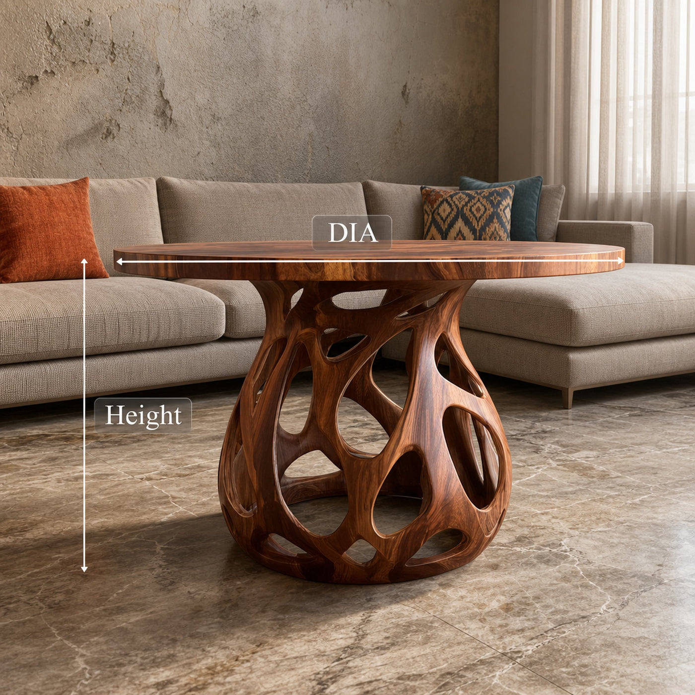 Coffee Table Solid Wood Rustic Style Gift - product view 5