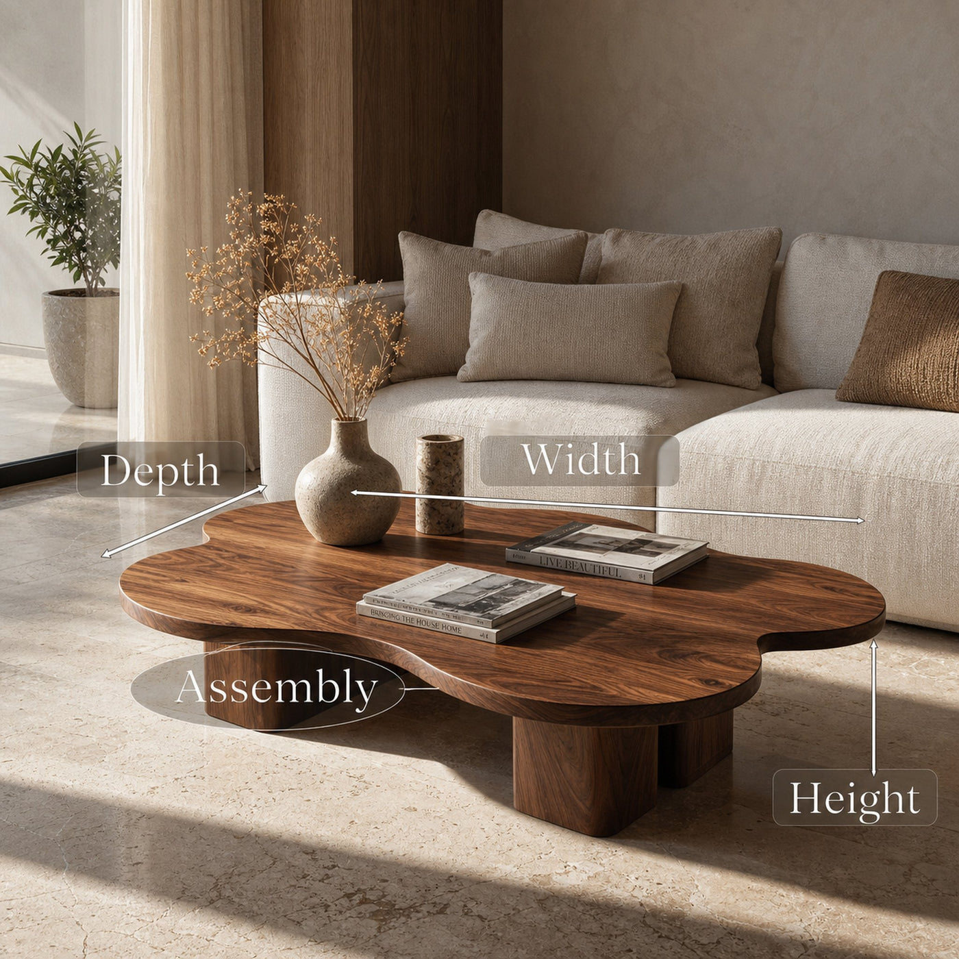 Contemporary Cloud Shape Coffee Table For Living Room Decor - product view 8