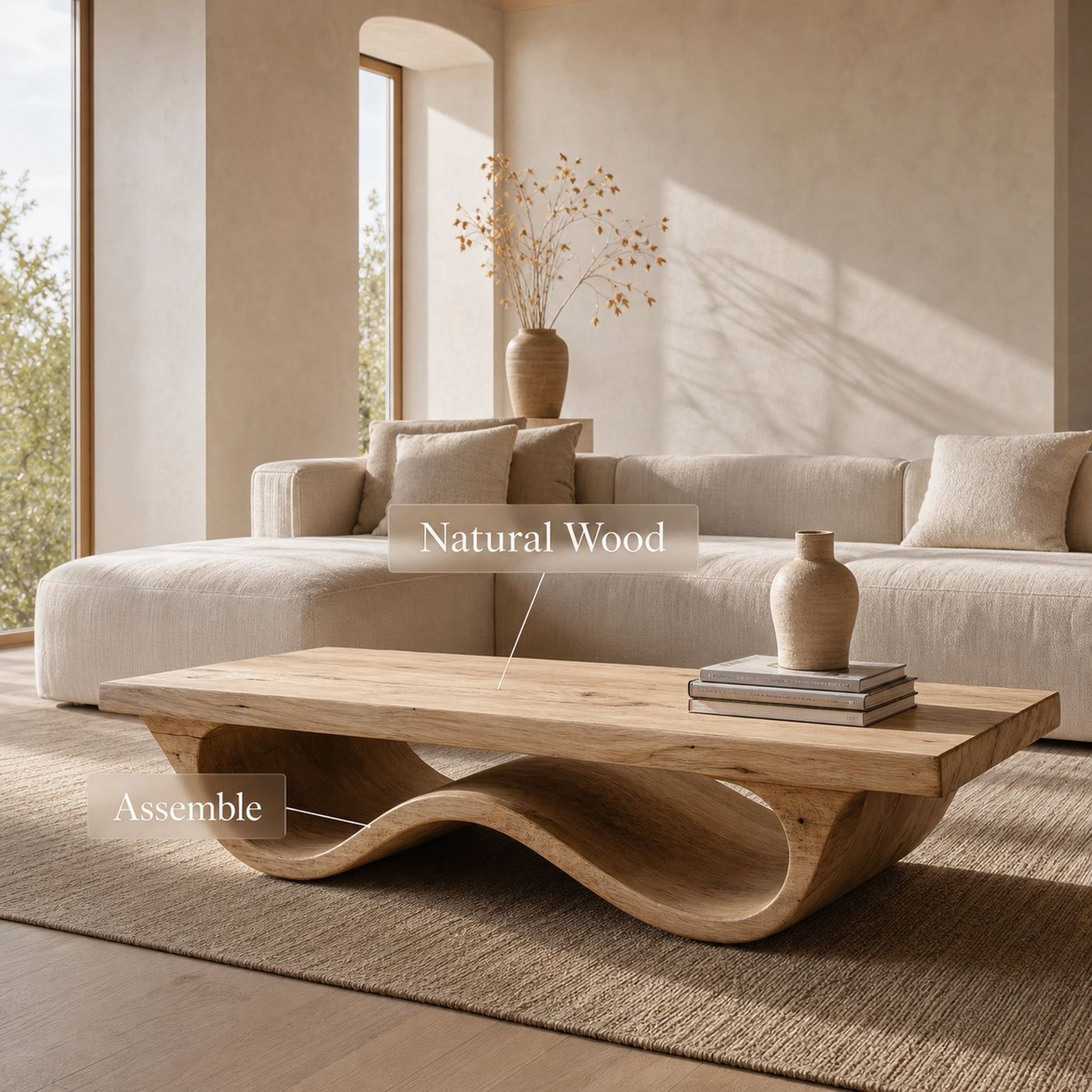Contemporary Coffee Table Curved Leg Design For Living Room - product view 6