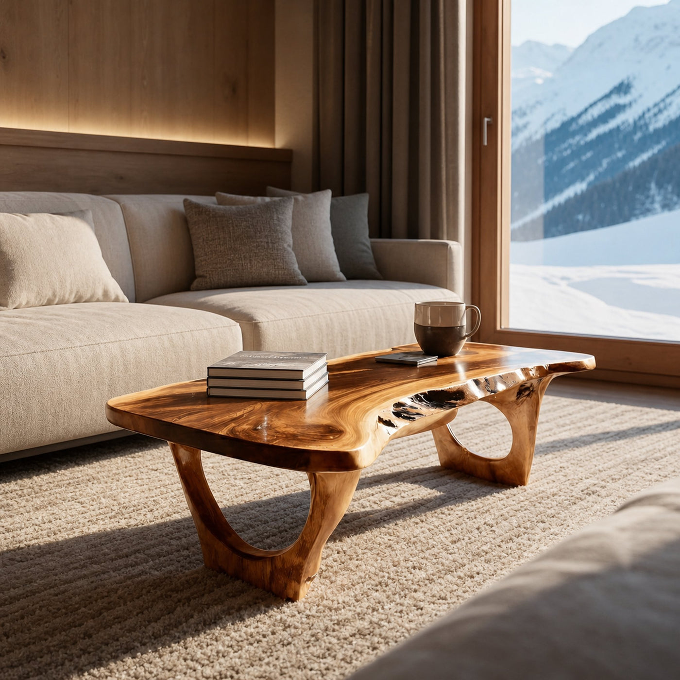 Contemporary Coffee Table Live Edge Design For Living Room - product view 6