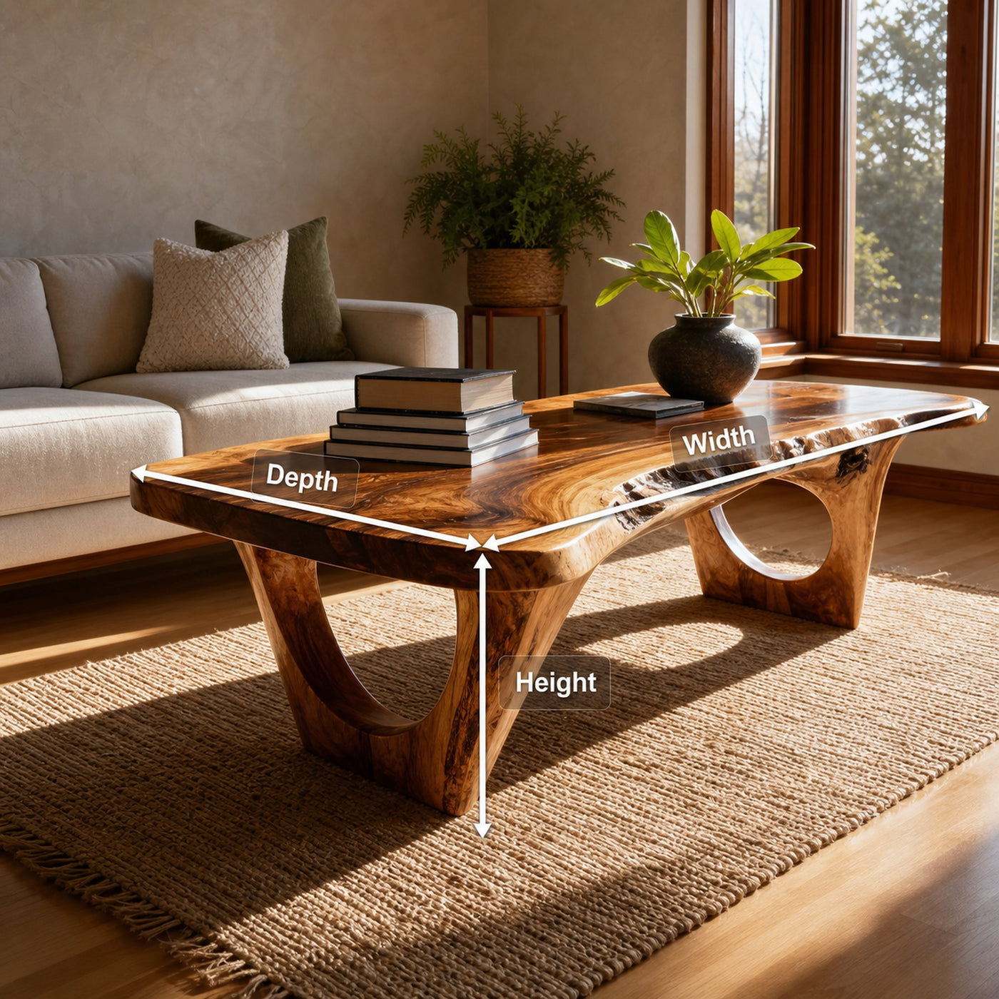 Contemporary Coffee Table Live Edge Design For Living Room - product view 8