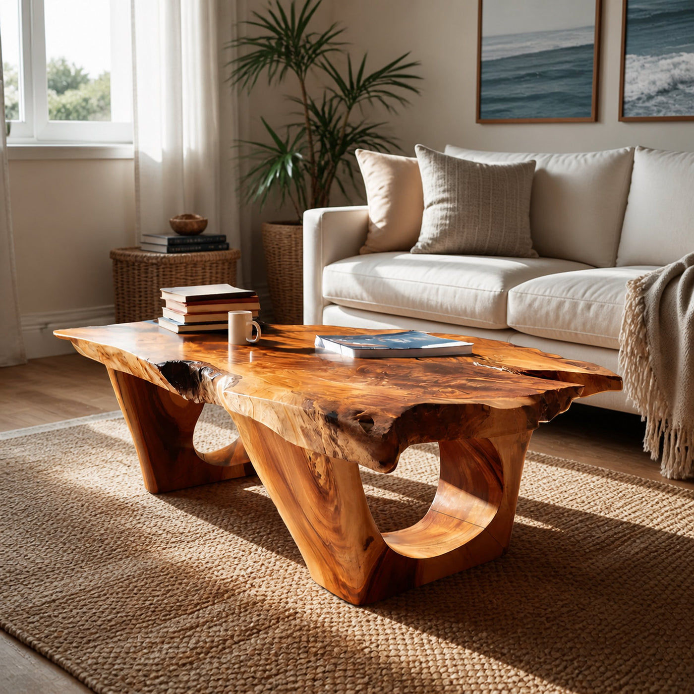 Contemporary Coffee Table Live Edge Design For Modern Home - product view 6