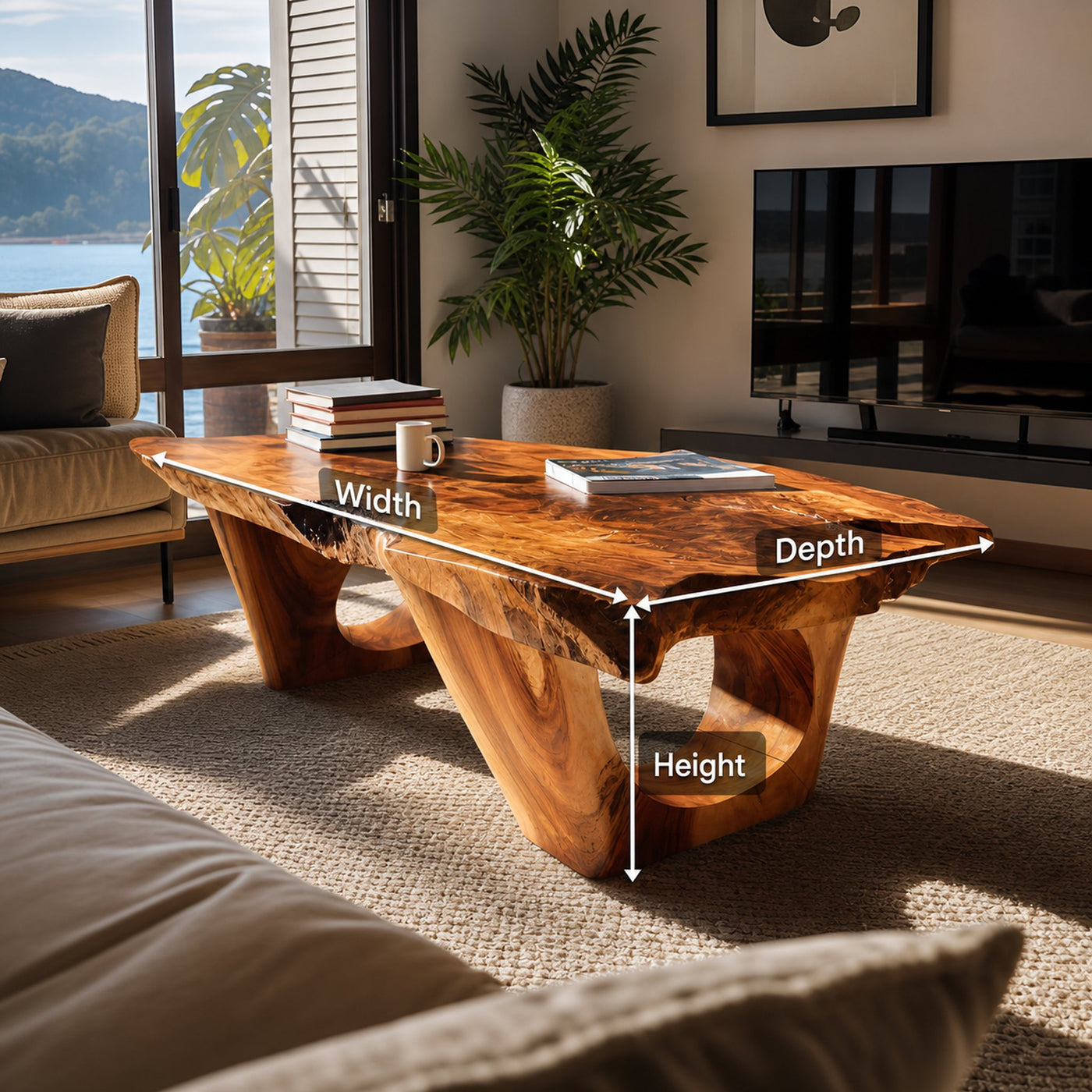 Contemporary Coffee Table Live Edge Design For Modern Home - product view 8
