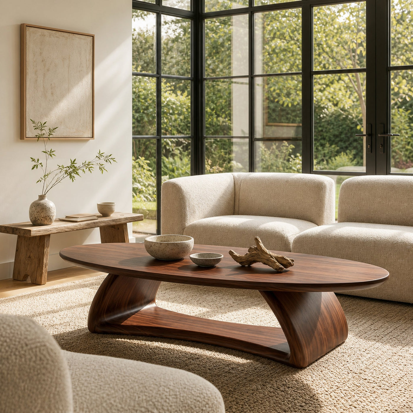 Contemporary Coffee Table With Artistic Sculptural Form For Living Room