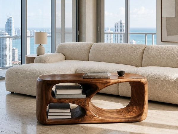 Contemporary Coffee Table With Built In Storage For Living Room