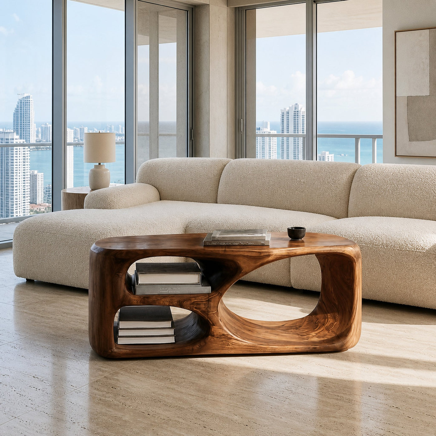 Contemporary Coffee Table With Built In Storage For Living Room