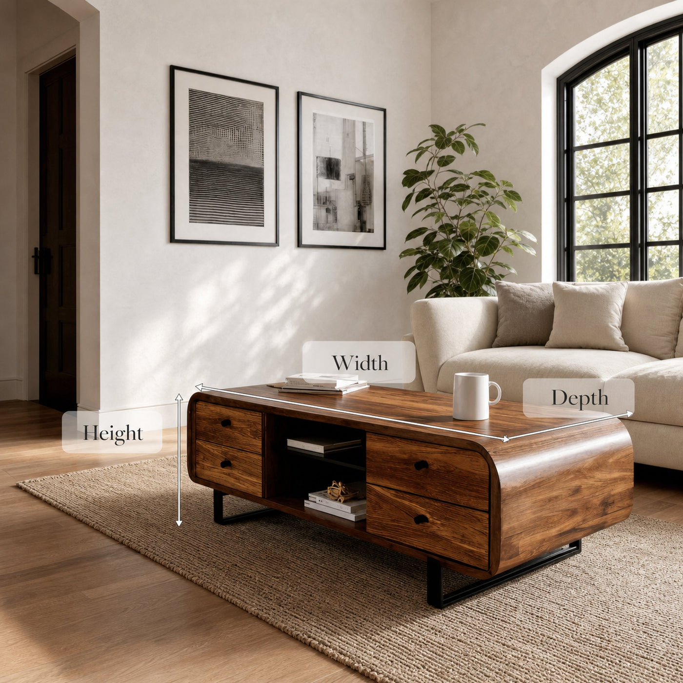 Contemporary Coffee Table With Drawer And Open Shelf For Interior - product view 7