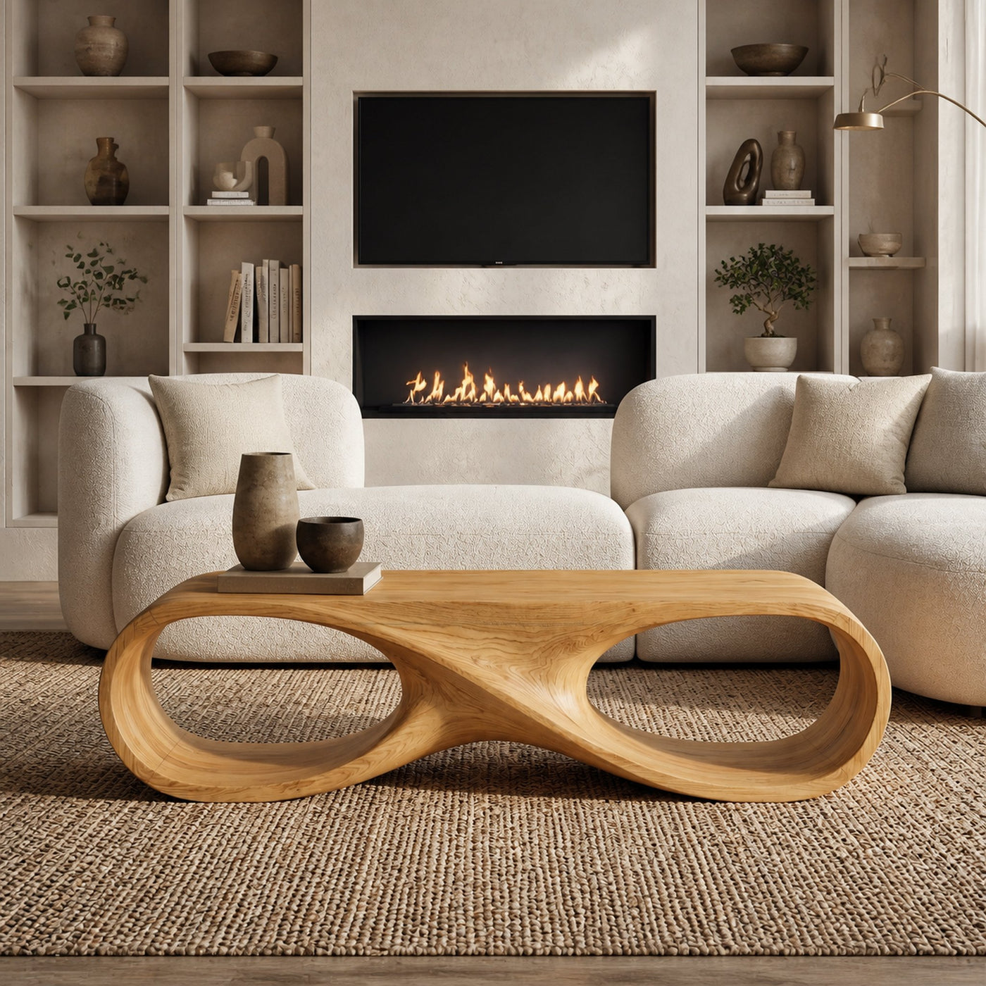 Contemporary Coffee Table With Infinity Loop For Modern Living Room - product view 5