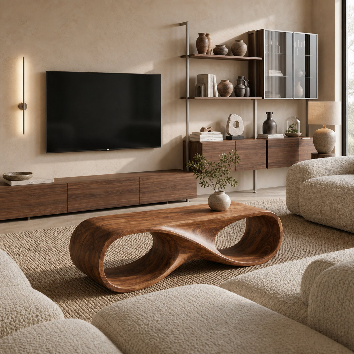 Contemporary Coffee Table With Infinity Loop For Modern Living Room - product view 6