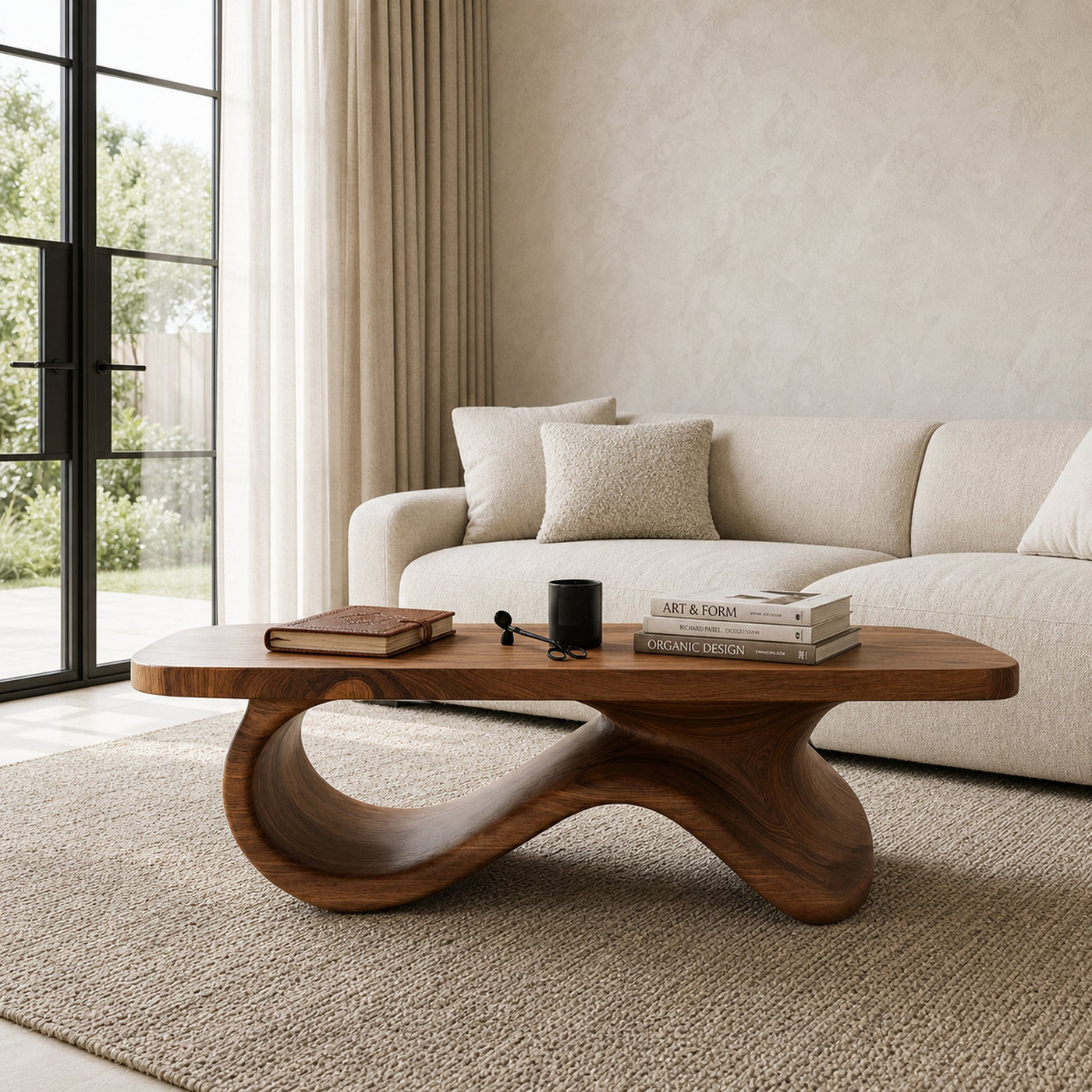 Contemporary Coffee Table With Sculptural Base For Living Room - product view 6