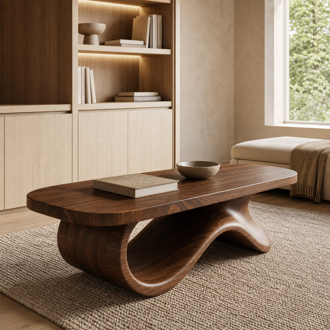 Contemporary Coffee Table With Sculptural Base For Living Room - product view 7