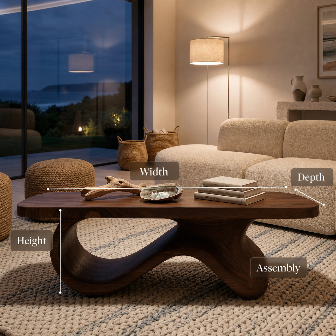 Contemporary Coffee Table With Sculptural Base For Living Room - product view 8