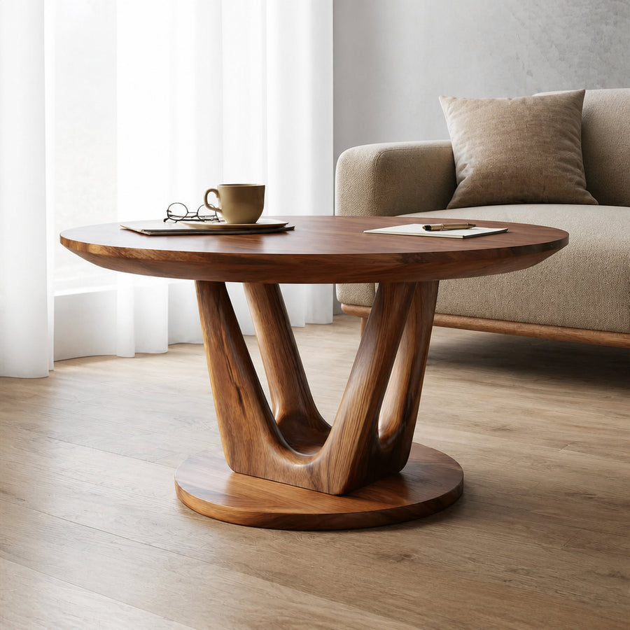 Contemporary Round Coffee Table Living Room Family Room