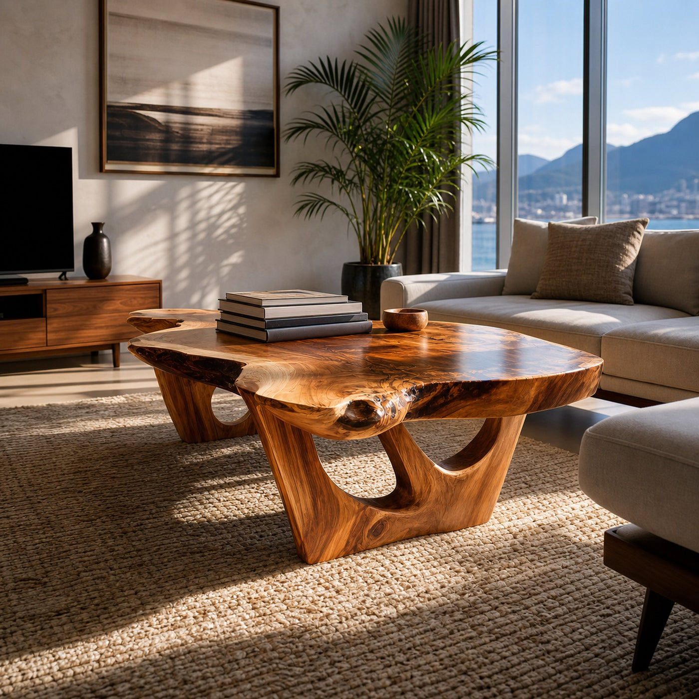 Contemporary Sculptural Coffee Table For Modern Living Room