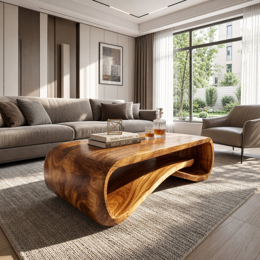 Contemporary Wave Coffee Table For Living Room