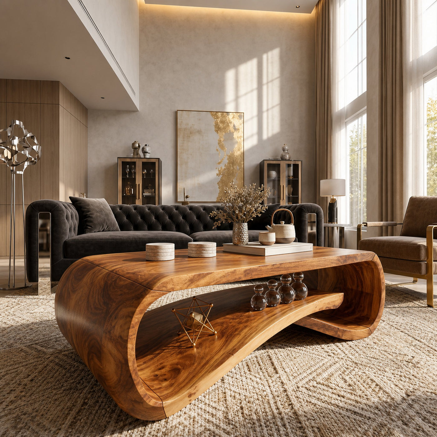 Contemporary Wave Coffee Table For Living Room - product view 6
