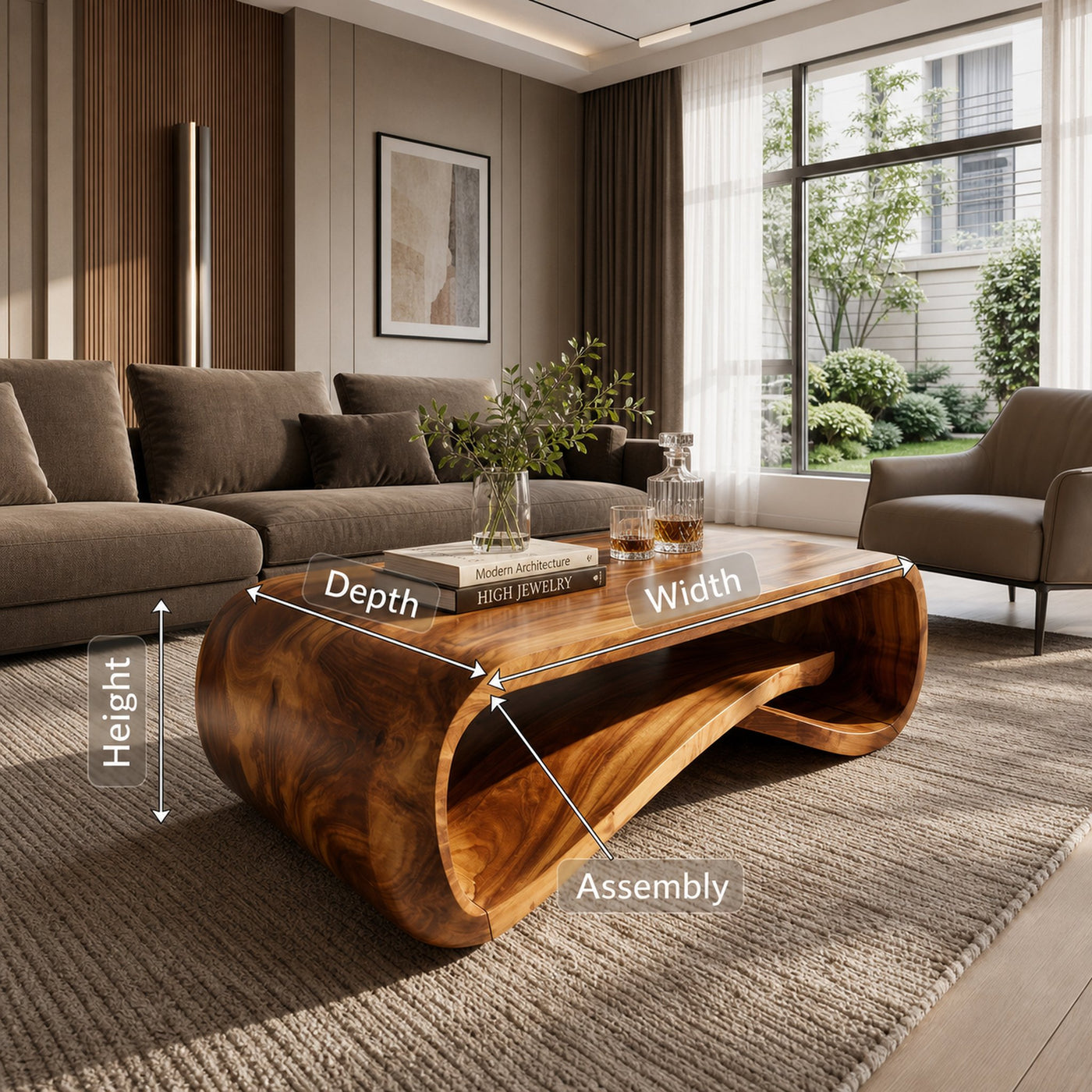 Contemporary Wave Coffee Table For Living Room - product view 8