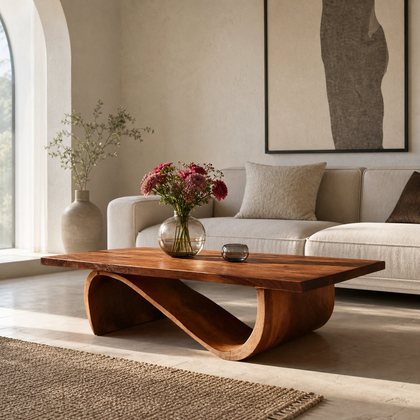 Elegant Coffee Table With Smooth Sculptural Lines For Living - product view 6