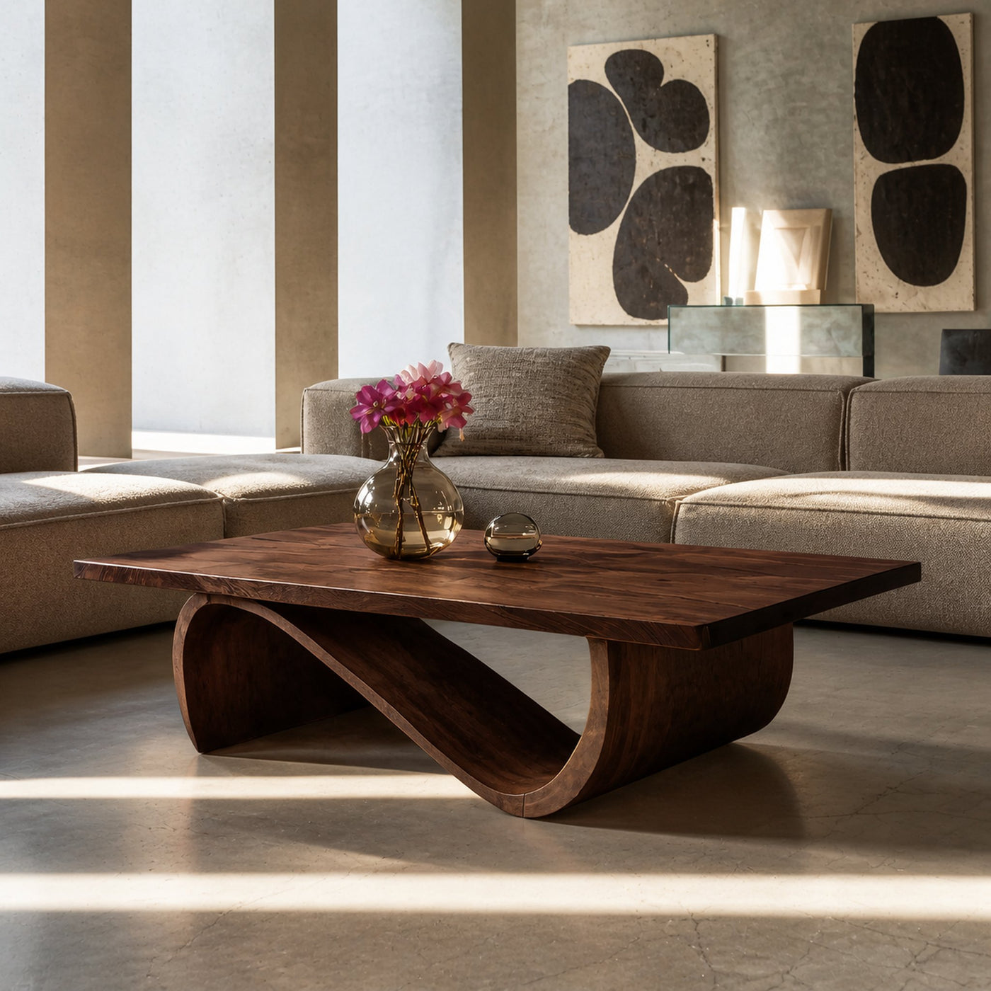 Elegant Coffee Table With Smooth Sculptural Lines For Living - product view 7