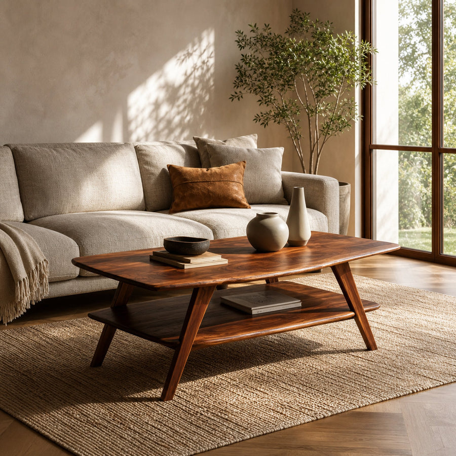 Elegant Rustic Coffee Table With Storage For Living Decor