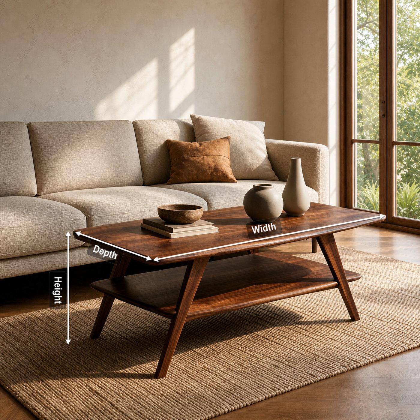 Elegant Rustic Coffee Table With Storage For Living Decor - product view 8
