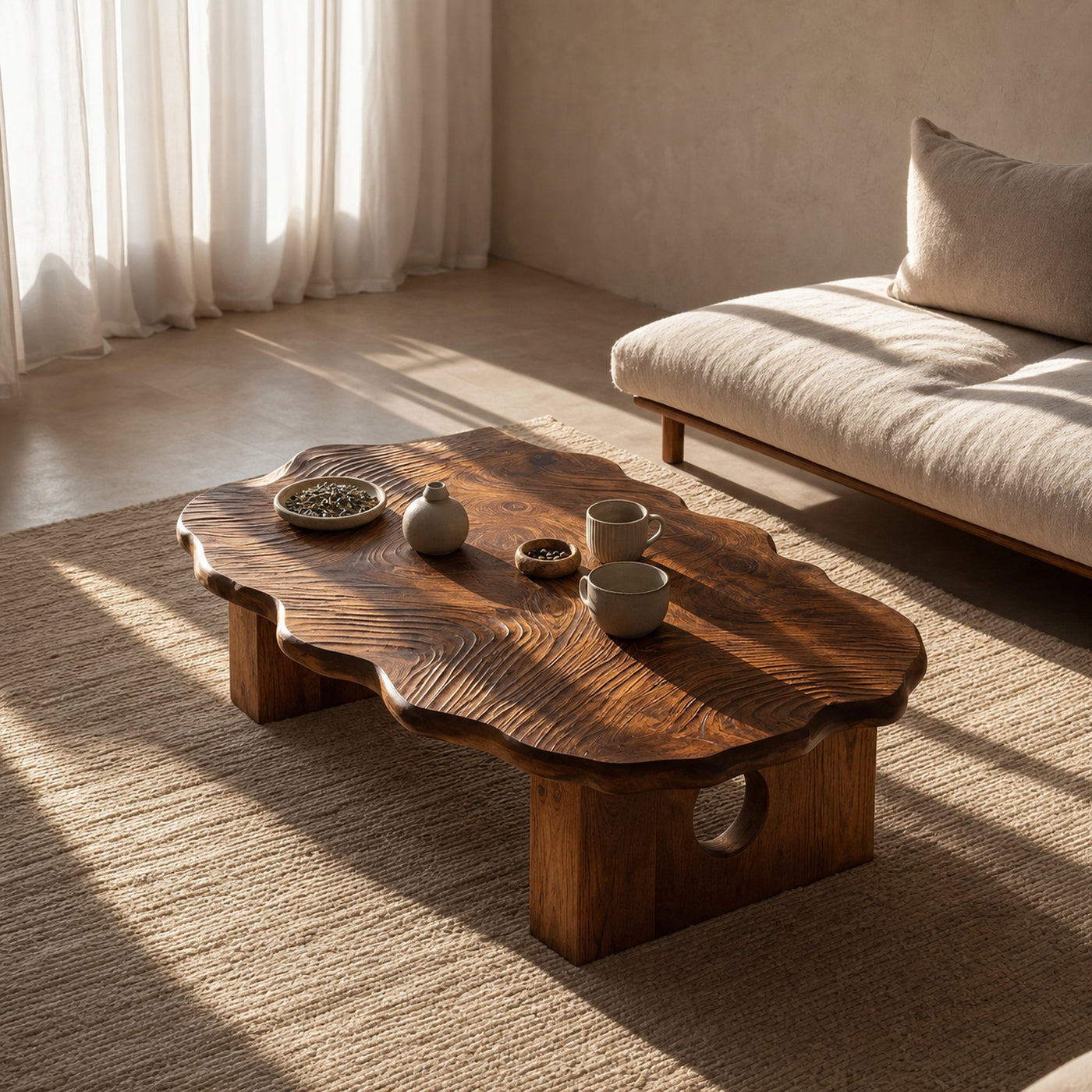 Farmhouse Handcrafted Abstract Coffee Table For Living Room