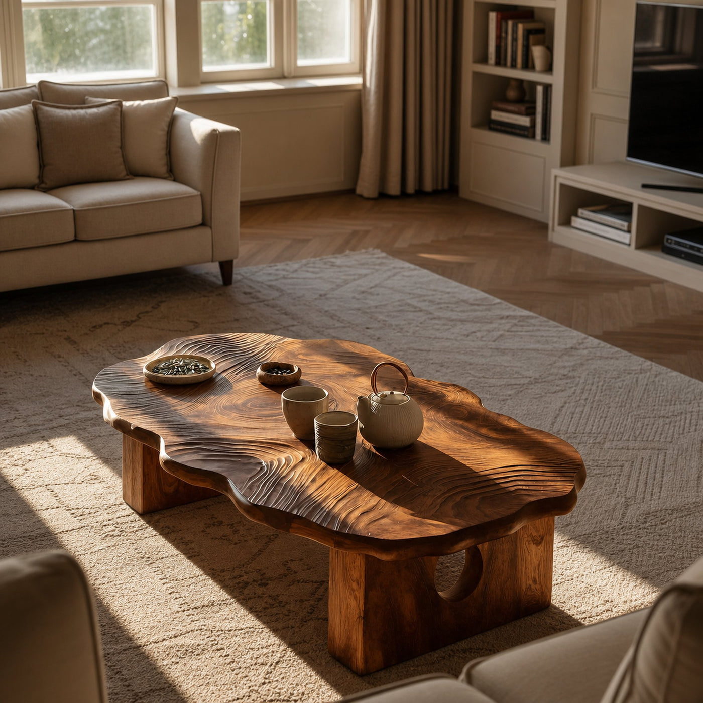 Farmhouse Handcrafted Abstract Coffee Table For Living Room - product view 6