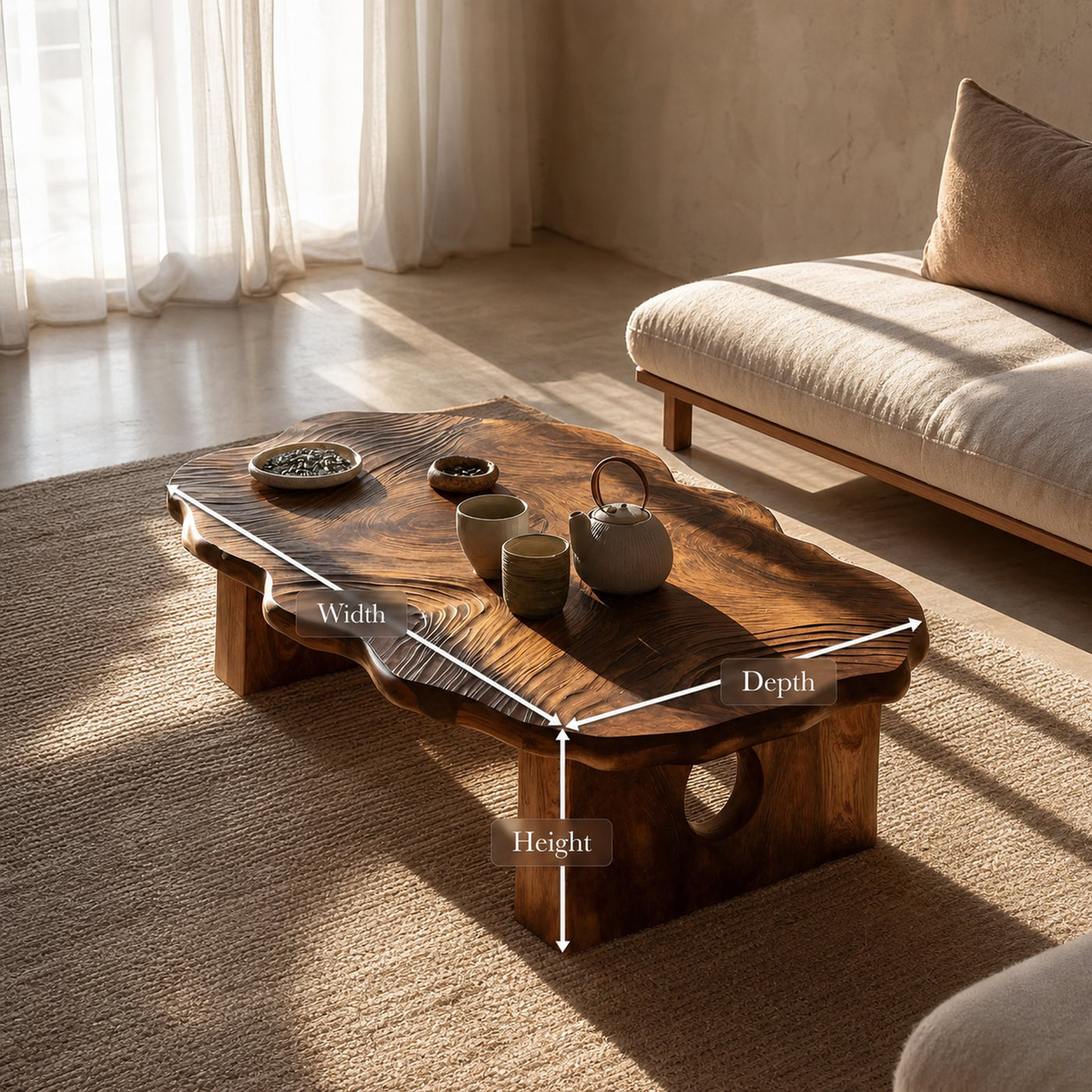 Farmhouse Handcrafted Abstract Coffee Table For Living Room - product view 8