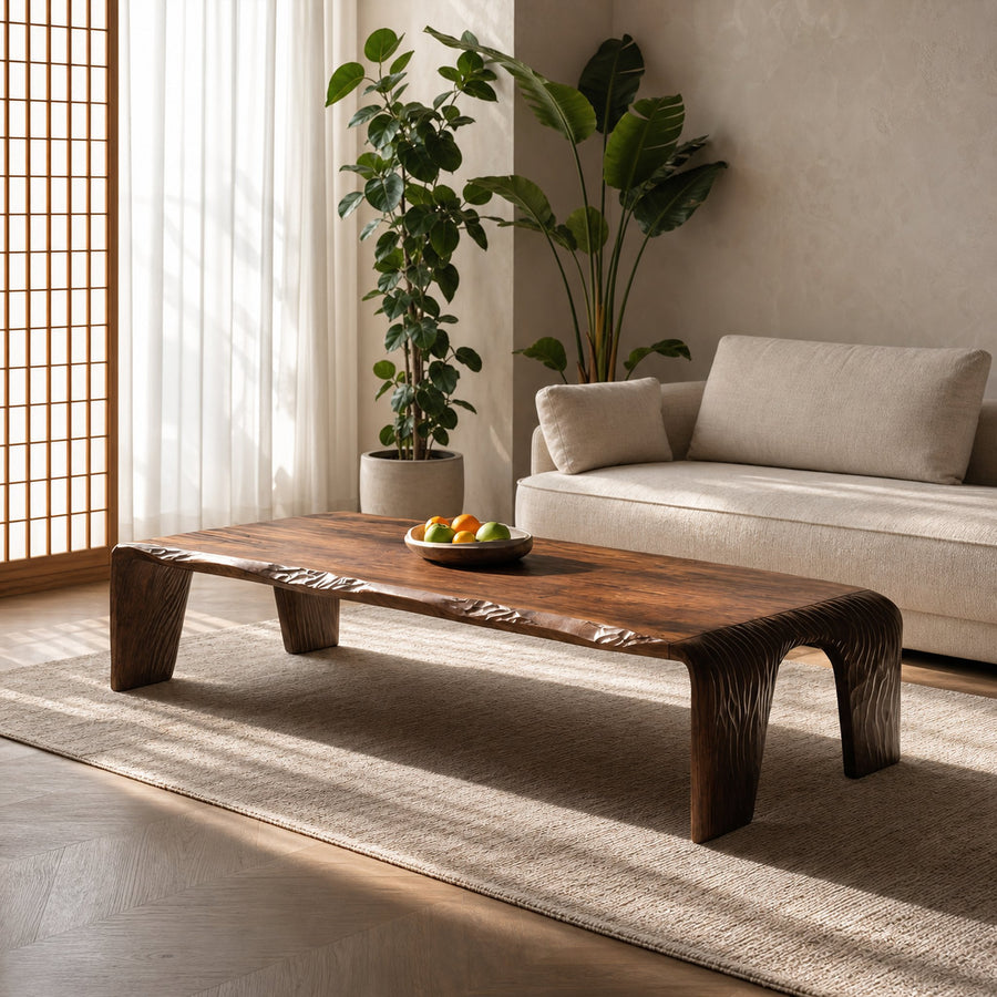 Farmhouse Handcrafted Live Edge Table For Living Room Decor