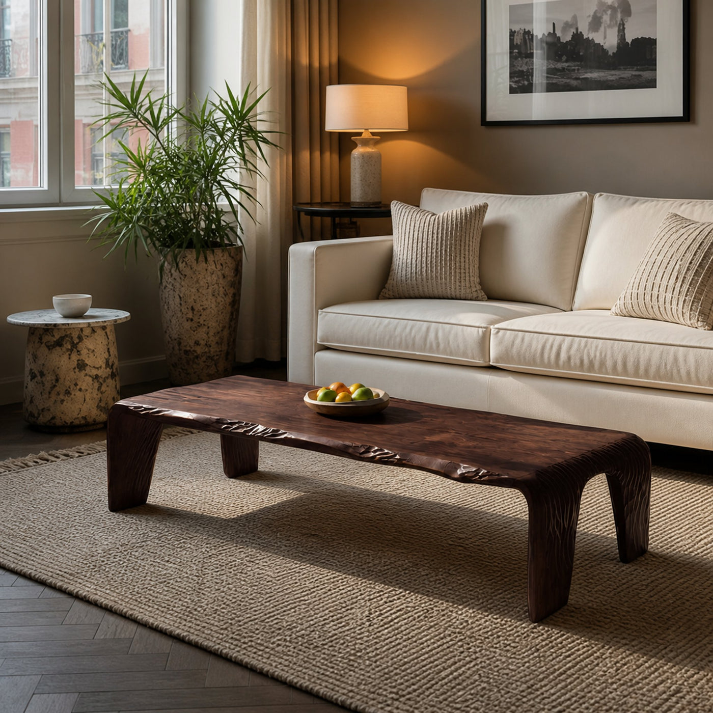 Farmhouse Handcrafted Live Edge Table For Living Room Decor - product view 6