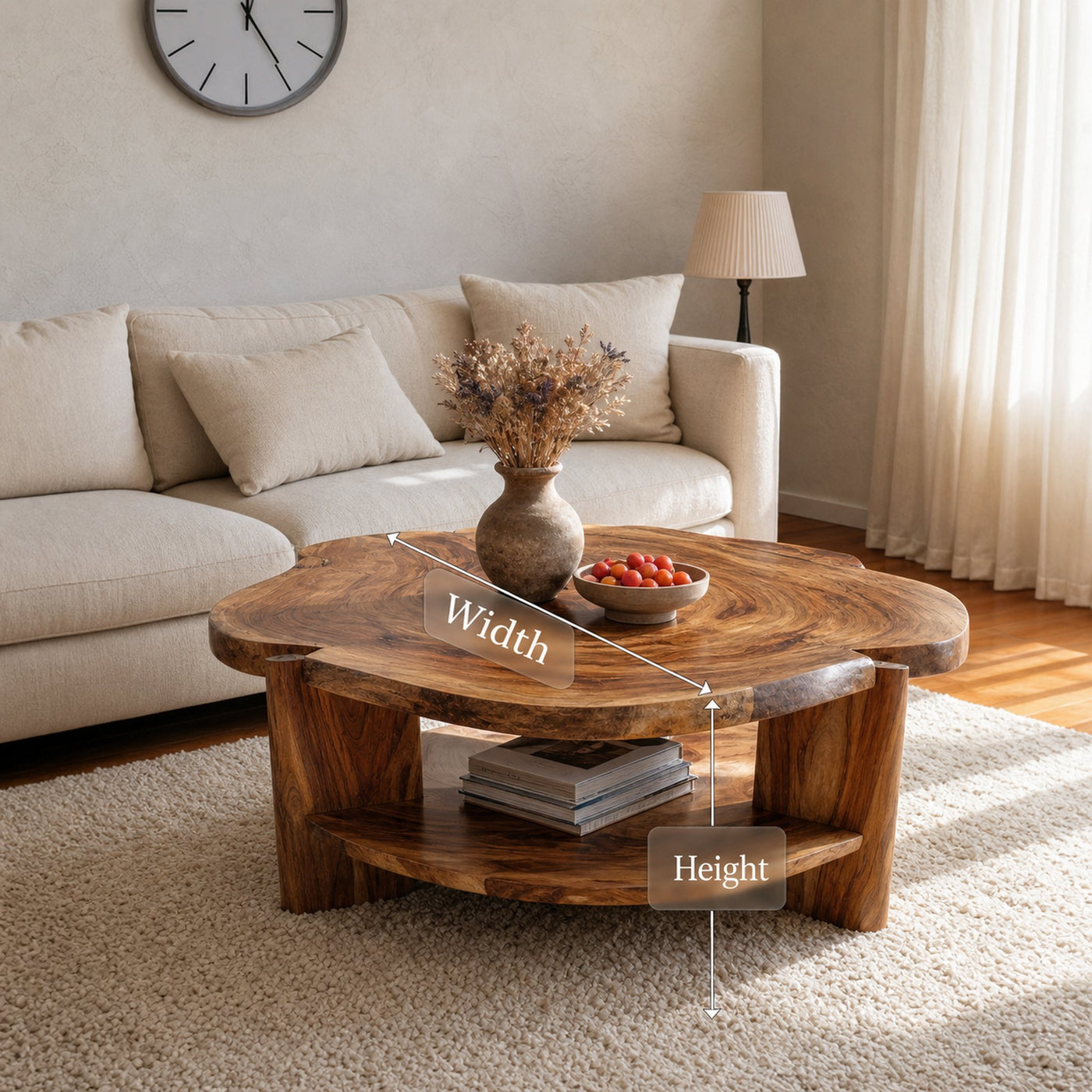 Farmhouse Handcrafted Solid Wood Coffee Table For Living Room Decor - product view 6