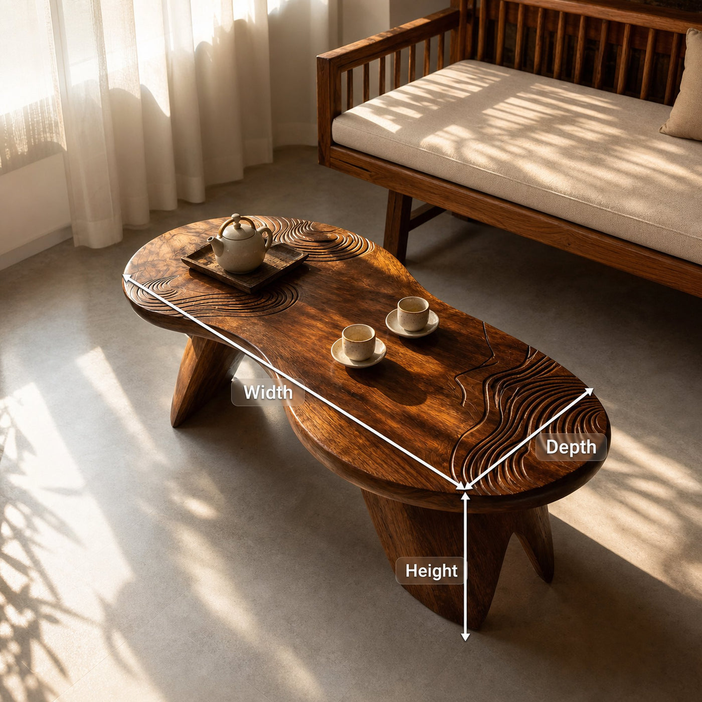 Farmhouse Irregular Abstract Coffee Table For Living Room - product view 8