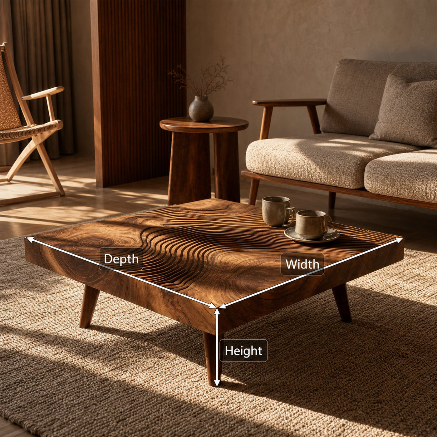 Farmhouse Irregular Wooden Coffee Table For Furniture Decor - product view 8