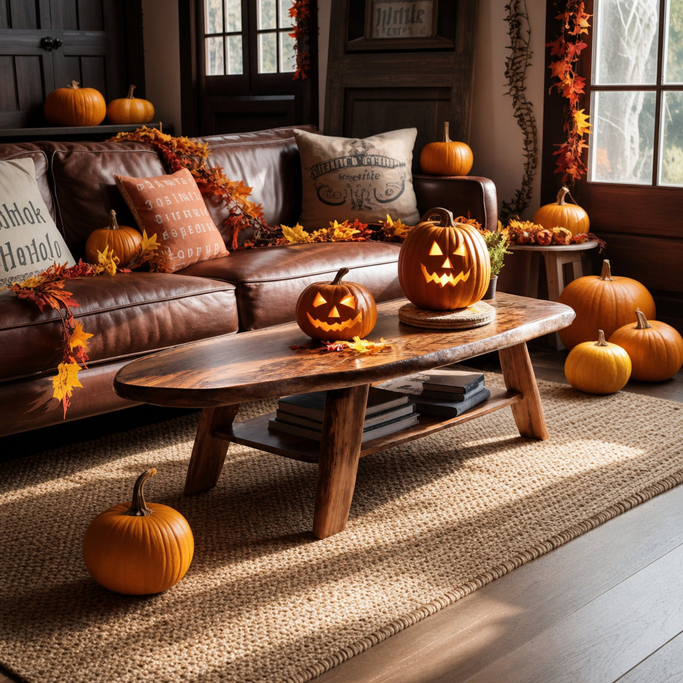 Farmhouse Live Edge Coffee Table Entryway Design Spooky Livingroom - product view 6