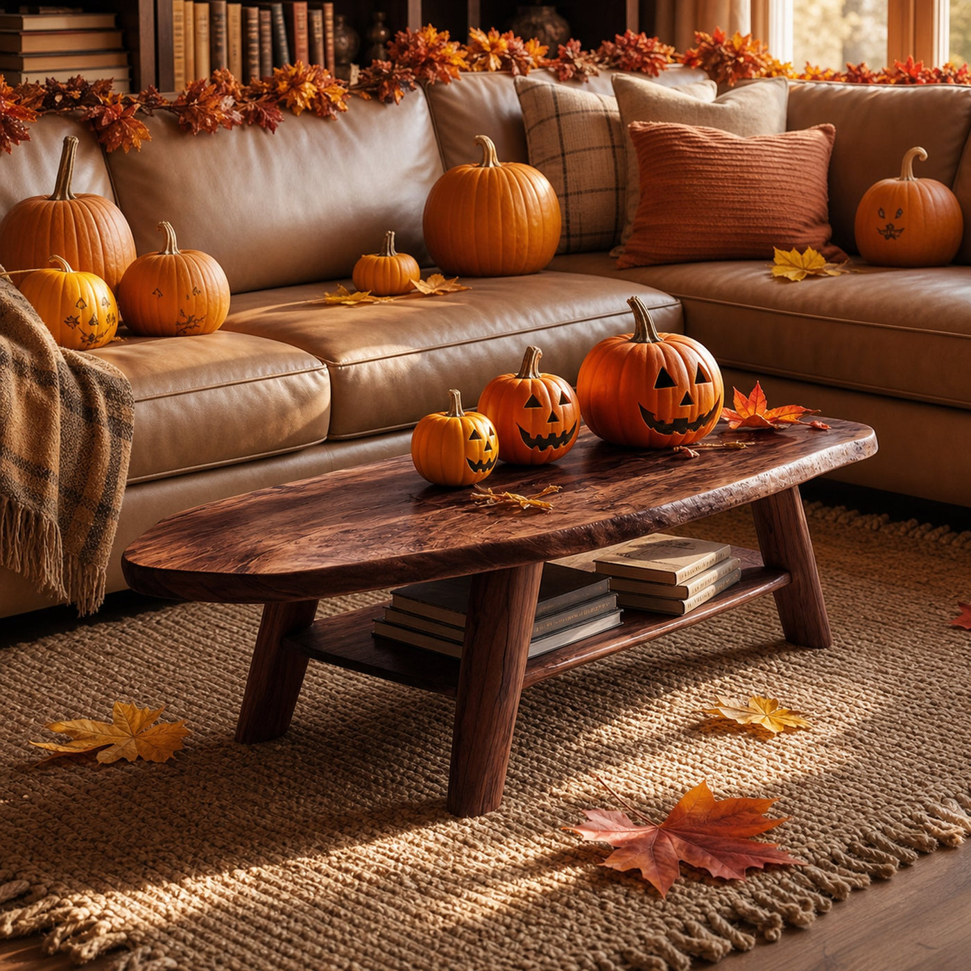 Farmhouse Live Edge Coffee Table Entryway Design Spooky Livingroom - product view 7