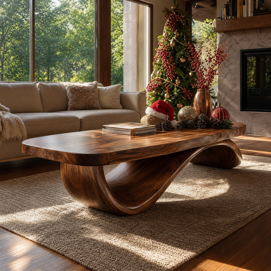 Farmhouse Live Edge Coffee Table Rustic For Holiday Furniture Use