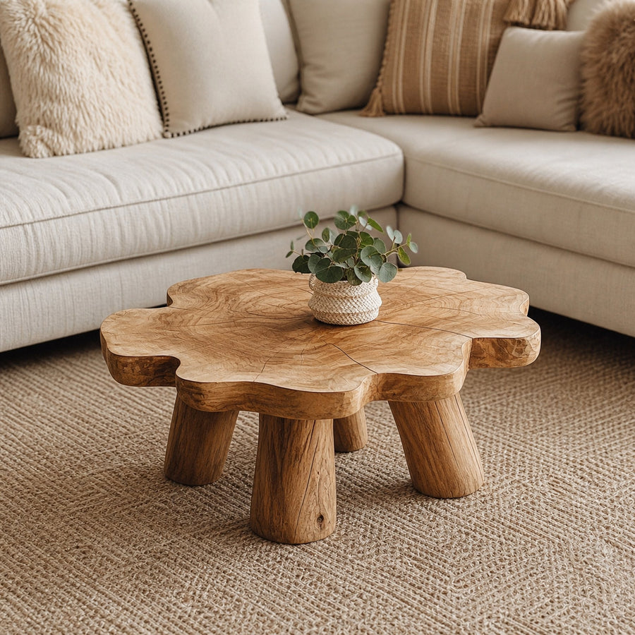 Farmhouse Living Edge Coffee Table With Reclaimed Wood