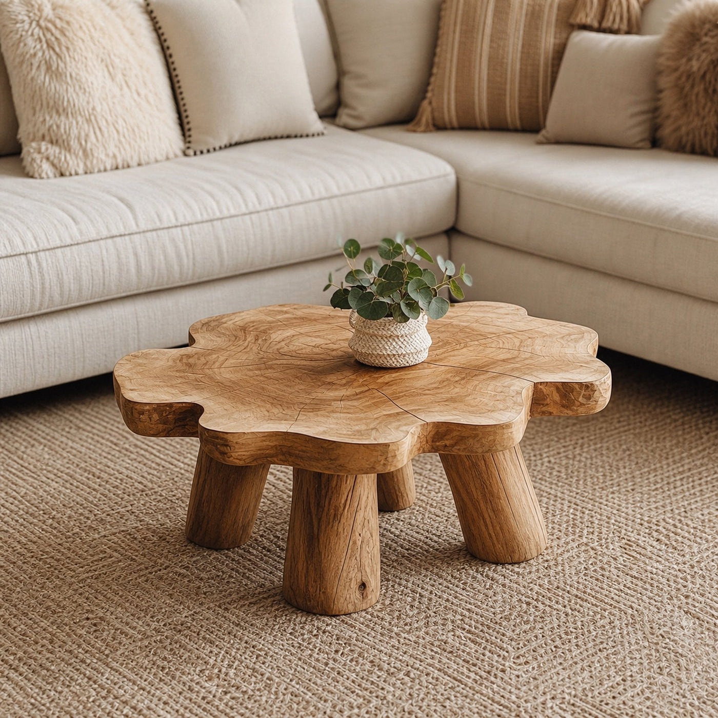 Farmhouse Living Edge Coffee Table With Reclaimed Wood