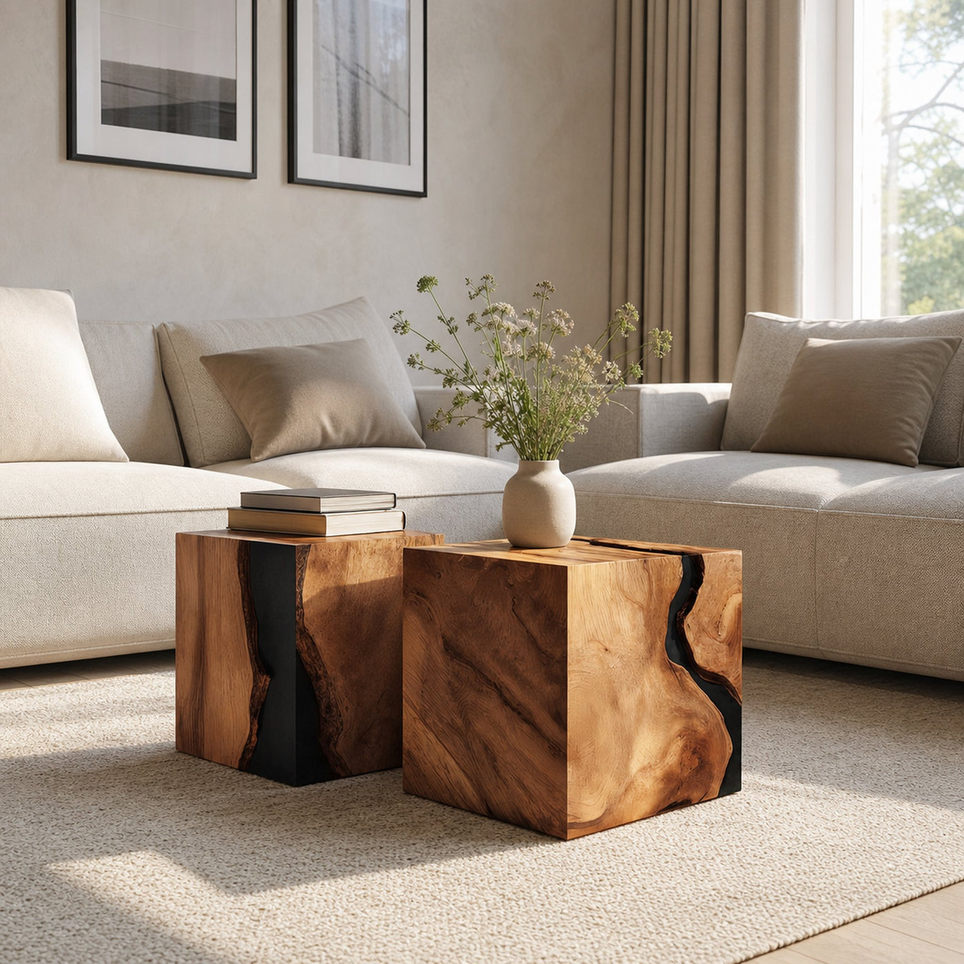 Farmhouse Low Coffee Table For Living Room And Lounge - product view 6