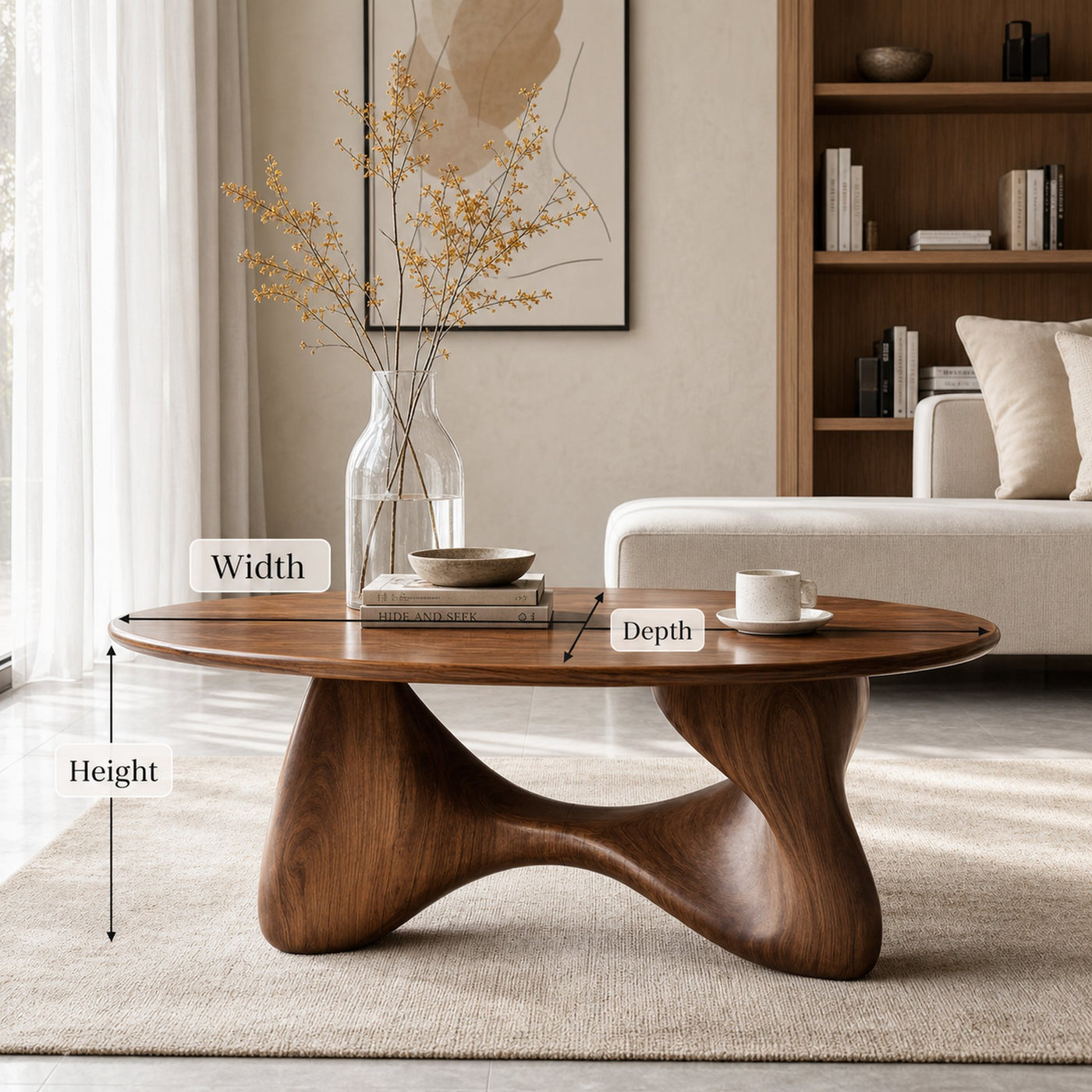 Farmhouse Low Table For Natural Home Furnishing - product view 6