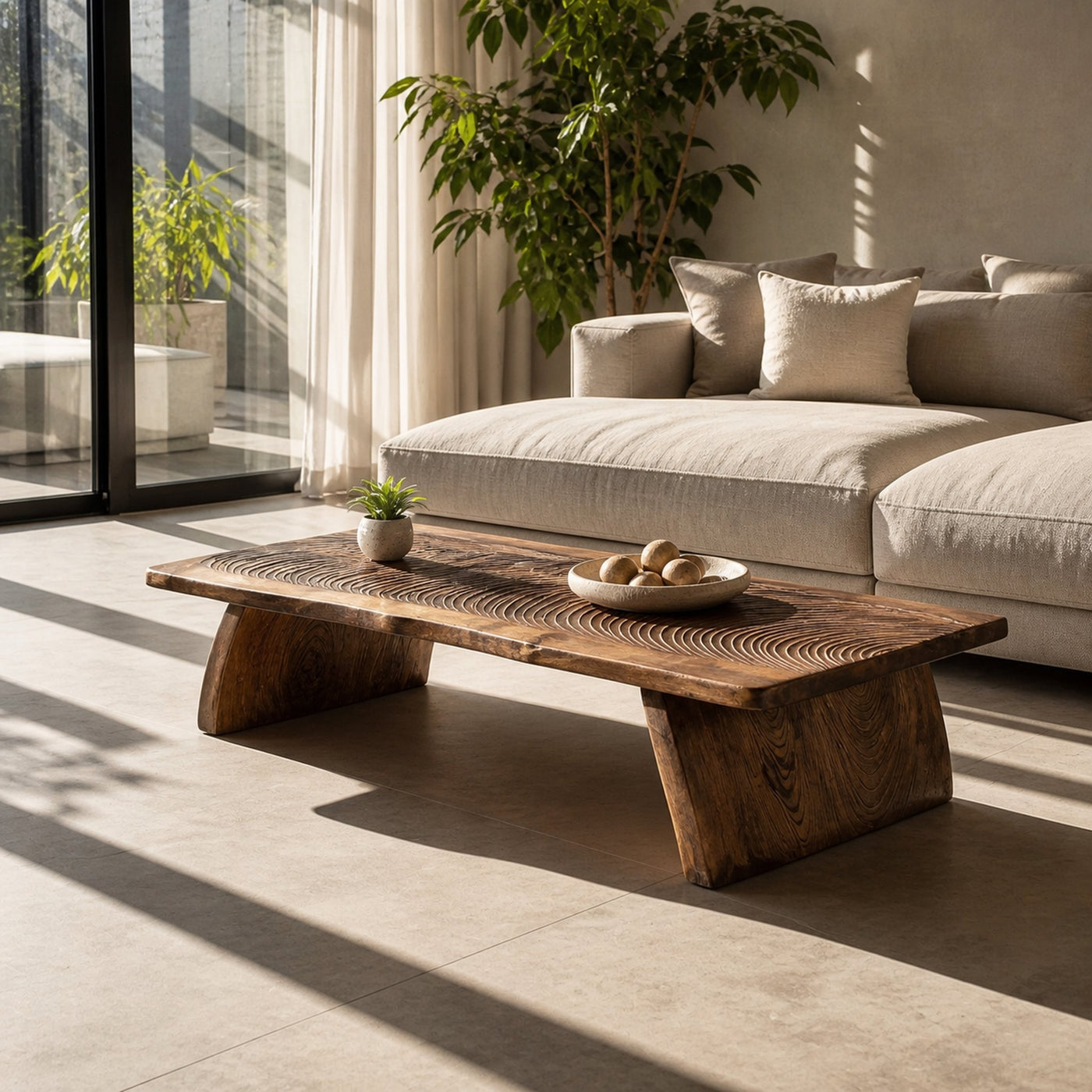 Farmhouse Mid Century Live Edge Coffee Table For Living Room - product view 6