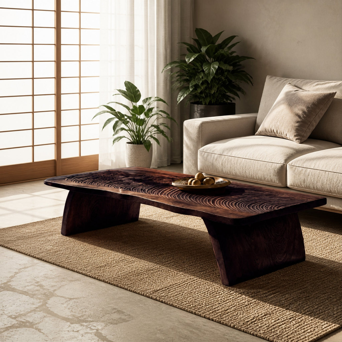 Farmhouse Mid Century Live Edge Coffee Table For Living Room - product view 7