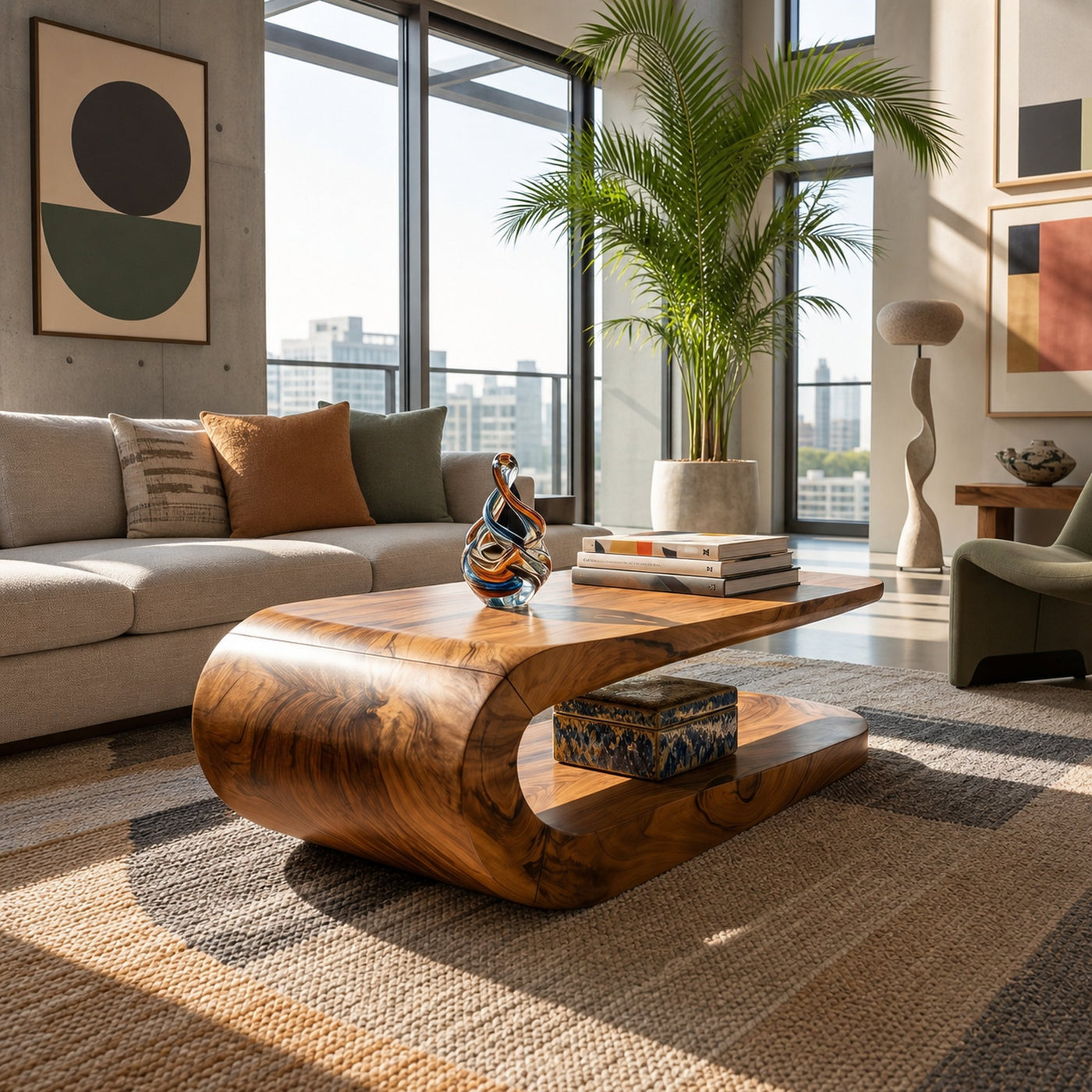 Farmhouse Natural Wood Coffee Table For Cottage - product view 6