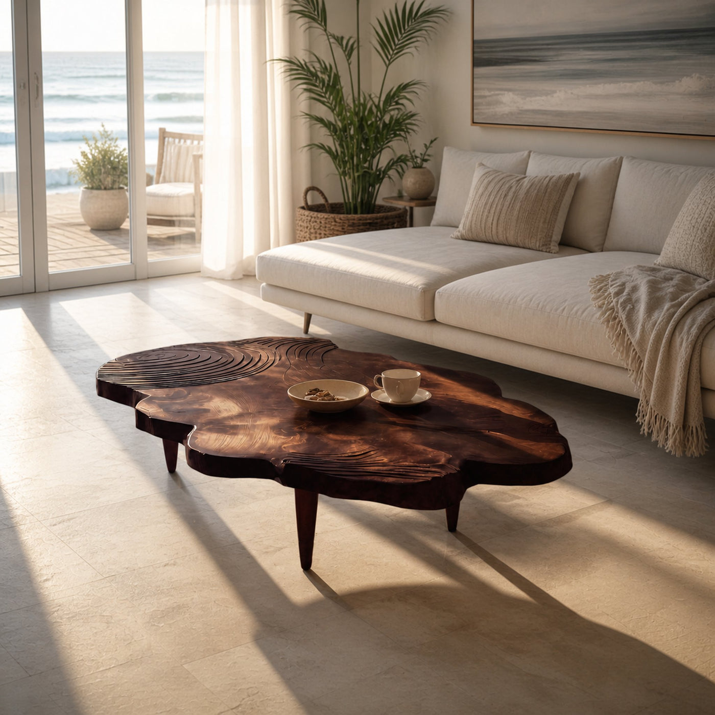 Farmhouse Solid Wood Abstract Coffee Table For Furniture Decor - product view 7