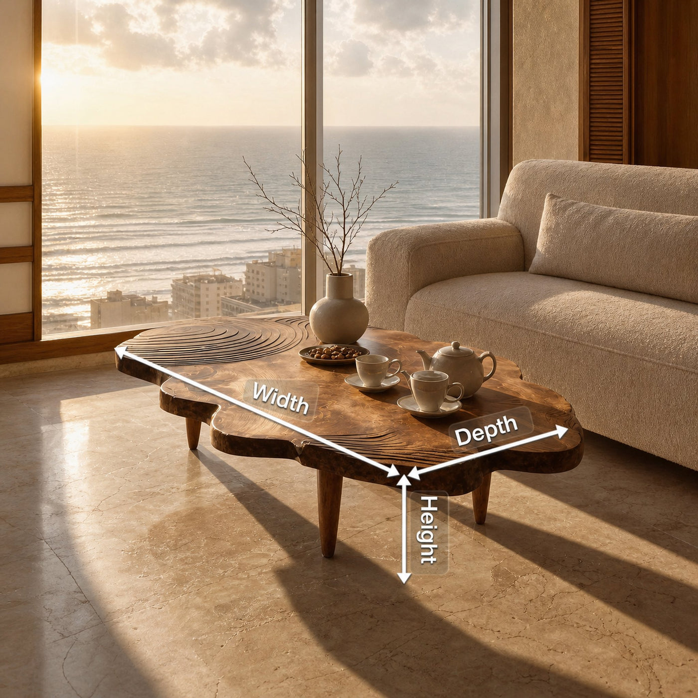 Farmhouse Solid Wood Abstract Coffee Table For Furniture Decor - product view 8